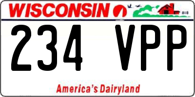 WI license plate 234VPP