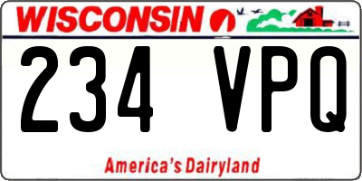 WI license plate 234VPQ