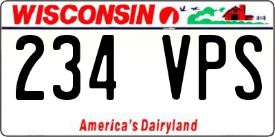 WI license plate 234VPS