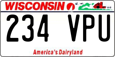 WI license plate 234VPU
