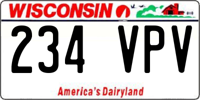 WI license plate 234VPV