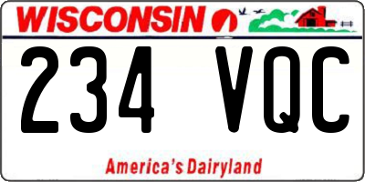 WI license plate 234VQC