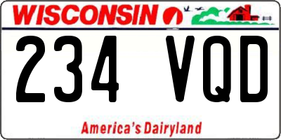 WI license plate 234VQD