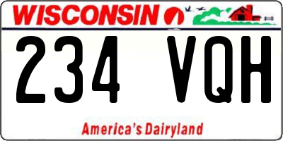 WI license plate 234VQH