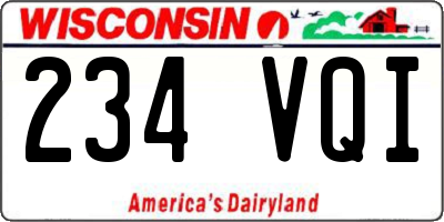 WI license plate 234VQI