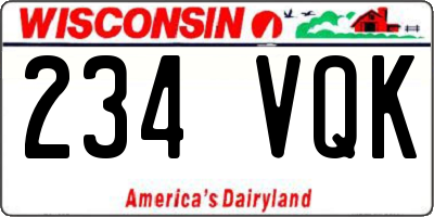 WI license plate 234VQK
