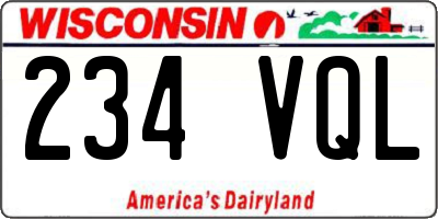 WI license plate 234VQL