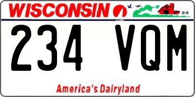 WI license plate 234VQM