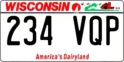 WI license plate 234VQP