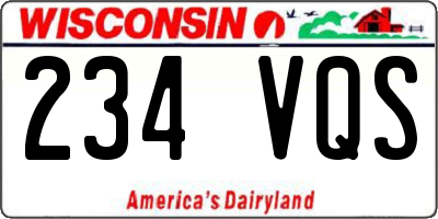 WI license plate 234VQS