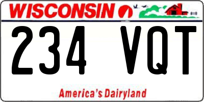 WI license plate 234VQT