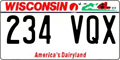 WI license plate 234VQX