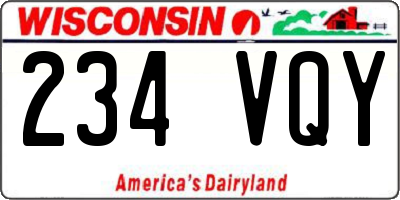 WI license plate 234VQY
