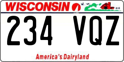 WI license plate 234VQZ