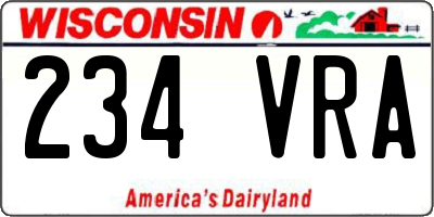 WI license plate 234VRA