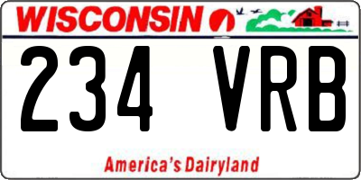 WI license plate 234VRB
