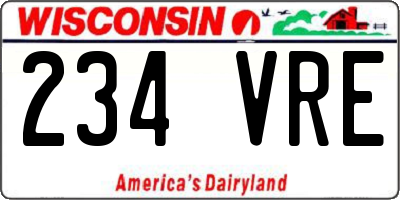 WI license plate 234VRE