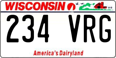 WI license plate 234VRG