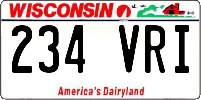 WI license plate 234VRI