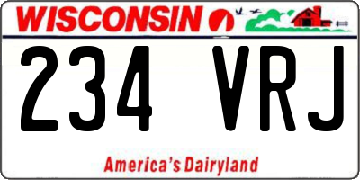 WI license plate 234VRJ