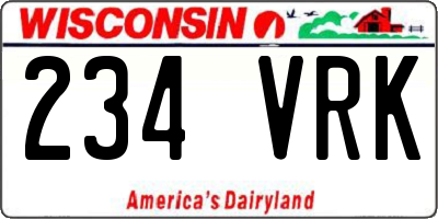 WI license plate 234VRK