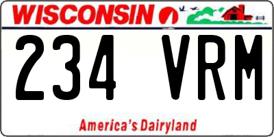 WI license plate 234VRM