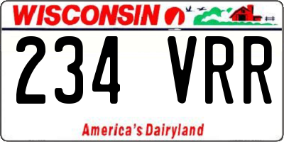 WI license plate 234VRR