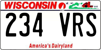 WI license plate 234VRS