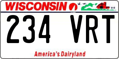 WI license plate 234VRT