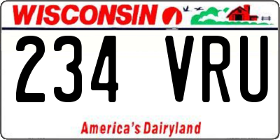 WI license plate 234VRU