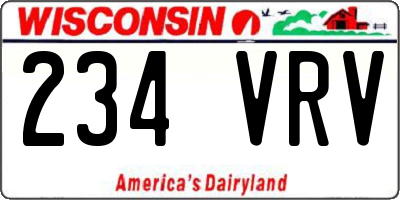 WI license plate 234VRV