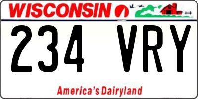 WI license plate 234VRY