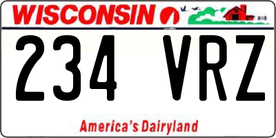 WI license plate 234VRZ