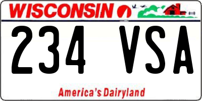 WI license plate 234VSA