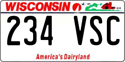 WI license plate 234VSC