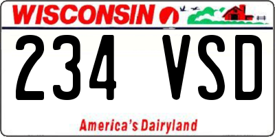 WI license plate 234VSD