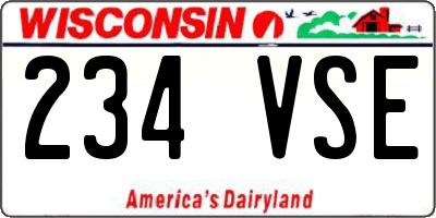 WI license plate 234VSE
