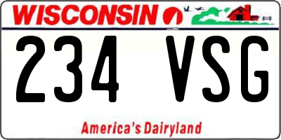 WI license plate 234VSG