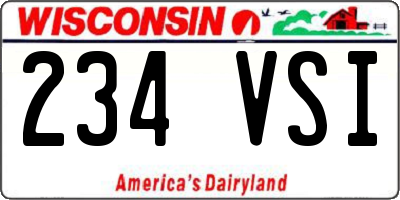 WI license plate 234VSI