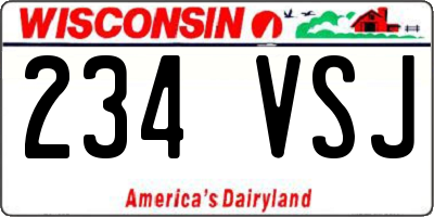 WI license plate 234VSJ