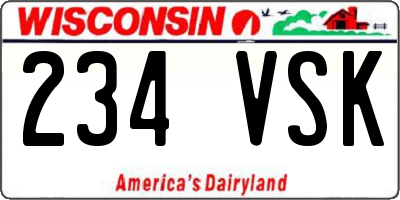 WI license plate 234VSK