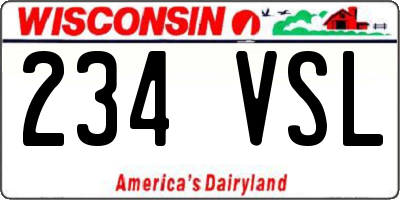 WI license plate 234VSL