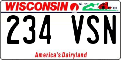 WI license plate 234VSN