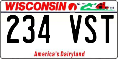 WI license plate 234VST
