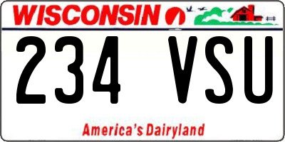 WI license plate 234VSU