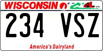 WI license plate 234VSZ