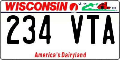 WI license plate 234VTA