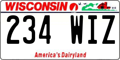WI license plate 234WIZ