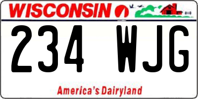 WI license plate 234WJG