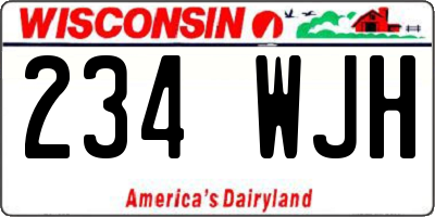 WI license plate 234WJH